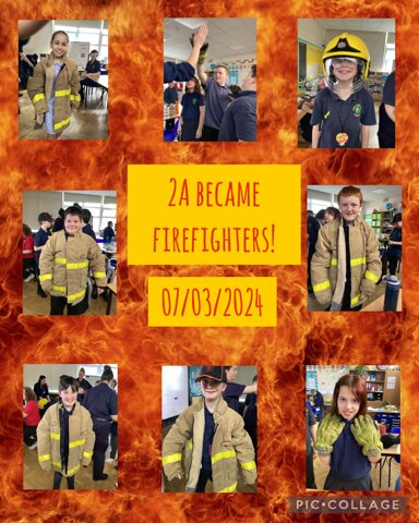 Image of 2A’s fire fighter visitors!
